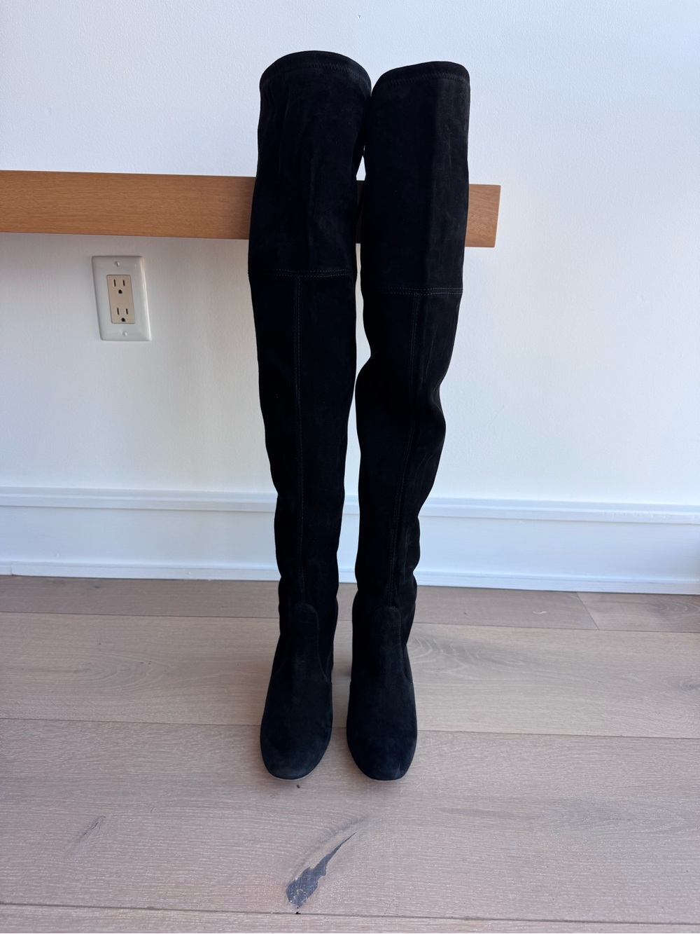 Stuart Weitzman Women’s Black Over-the-Knee Suede Boots